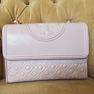 Tory Burch Blush Quilted Shoulder Bag